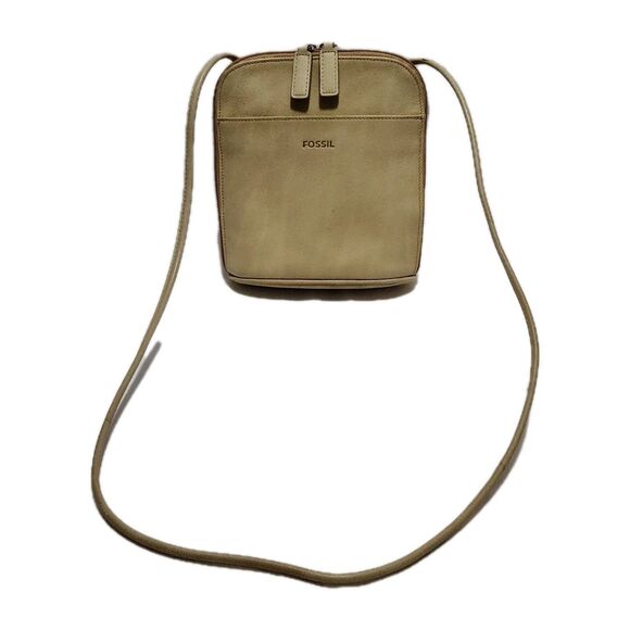 Vintage fossil small wallet crossbody bag Tan/ Cream/ Beige - Picture 1 of 9